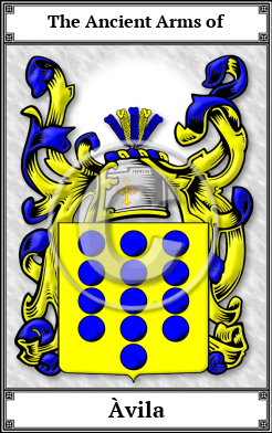 Àvila Family Crest Download (JPG)  Book Plated - 150 DPI