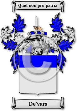De'vars Family Crest Download (jpg) Legacy Series - 150 DPI