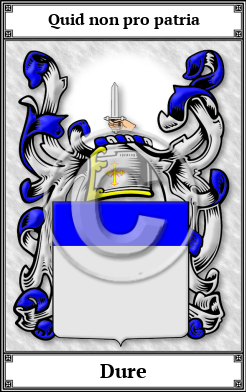 Dure Family Crest Download (JPG) Book Plated - 300 DPI