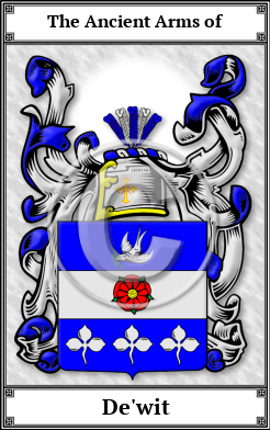 De'wit Family Crest Download (JPG)  Book Plated - 150 DPI