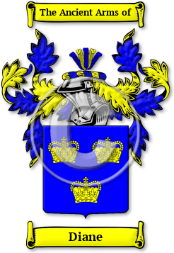 Diane Family Crest Download (jpg) Legacy Series - 150 DPI