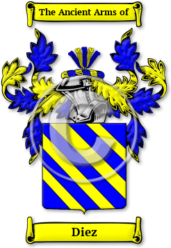 Diez Family Crest Download (jpg) Legacy Series - 150 DPI