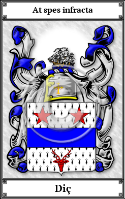 Diç Family Crest Download (JPG)  Book Plated - 150 DPI