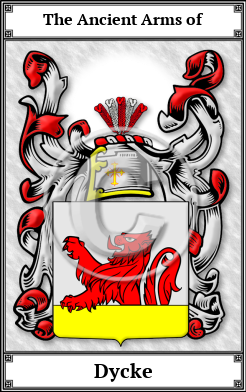 Dycke Family Crest Download (JPG)  Book Plated - 150 DPI