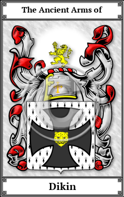 Dikin Family Crest Download (JPG)  Book Plated - 150 DPI