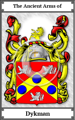 Dykman Family Crest Download (JPG) Book Plated - 600 DPI