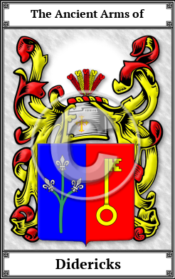 Didericks Family Crest Download (JPG)  Book Plated - 150 DPI