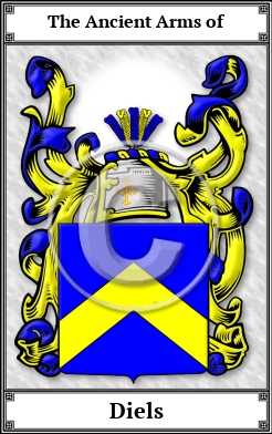 Diels Family Crest Download (JPG)  Book Plated - 150 DPI