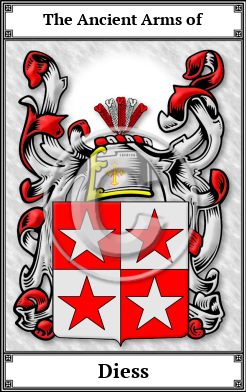 Diess Family Crest Download (JPG)  Book Plated - 150 DPI