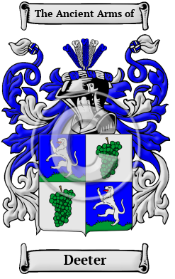 Deeter Family Crest Download (JPG) Heritage Series - 600 DPI