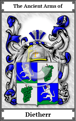 Dietherr Family Crest Download (JPG)  Book Plated - 150 DPI