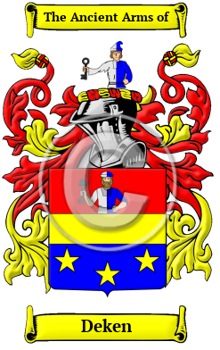 Deken Family Crest Download (JPG) Heritage Series - 600 DPI