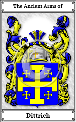Dittrich Family Crest Download (JPG)  Book Plated - 150 DPI