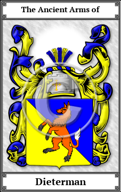 Dieterman Family Crest Download (JPG)  Book Plated - 150 DPI