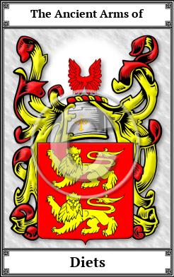 Diets Family Crest Download (JPG)  Book Plated - 150 DPI