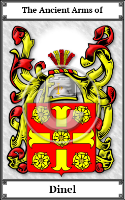 Dinel Family Crest Download (JPG) Book Plated - 600 DPI