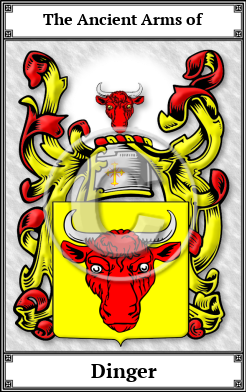 Dinger Family Crest Download (JPG) Book Plated - 600 DPI