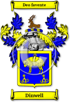 Dinwell Family Crest Download (jpg) Legacy Series - 150 DPI