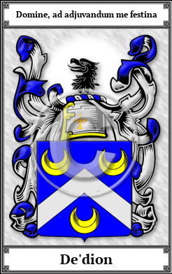 De'dion Family Crest Download (JPG)  Book Plated - 150 DPI