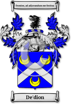 De'dion Family Crest Download (jpg) Legacy Series - 150 DPI