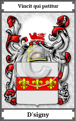 D'signy Family Crest Download (JPG)  Book Plated - 150 DPI
