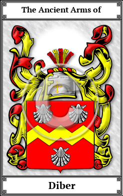 Diber Family Crest Download (JPG)  Book Plated - 150 DPI