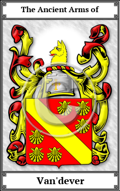 Van'dever Family Crest Download (JPG)  Book Plated - 150 DPI