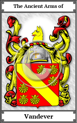 Vandever Family Crest Download (JPG)  Book Plated - 150 DPI
