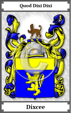 Dixcee Family Crest Download (JPG)  Book Plated - 150 DPI