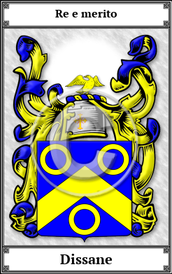 Dissane Family Crest Download (JPG) Book Plated - 600 DPI