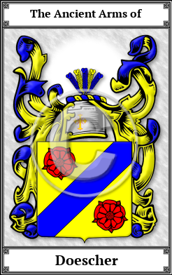 Doescher Family Crest Download (JPG)  Book Plated - 150 DPI