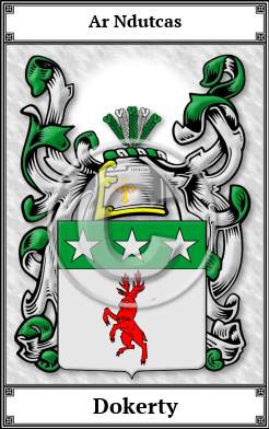 Dokerty Family Crest Download (JPG)  Book Plated - 150 DPI
