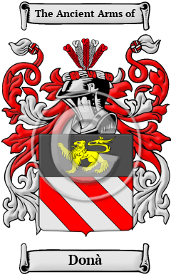 Donà Family Crest/Coat of Arms