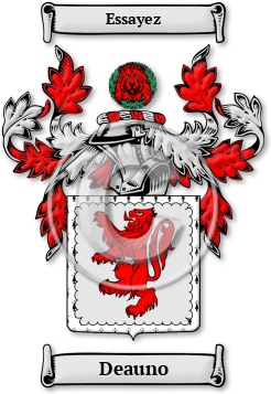 Deauno Family Crest Download (jpg) Legacy Series - 150 DPI