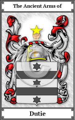 Dutie Family Crest Download (JPG)  Book Plated - 150 DPI