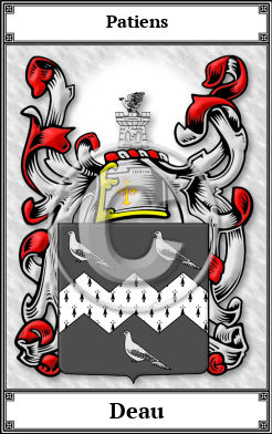 Deau Family Crest Download (JPG)  Book Plated - 150 DPI