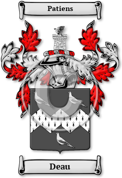 Deau Family Crest Download (jpg) Legacy Series - 150 DPI