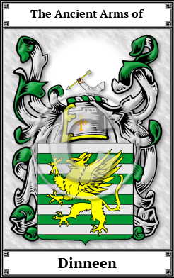 Dinneen Family Crest Download (JPG) Book Plated - 600 DPI