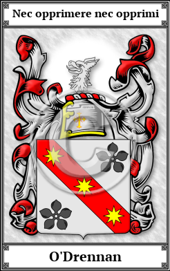 O'Drennan Family Crest Download (JPG) Book Plated - 600 DPI