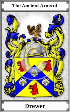 Drewer Family Crest Download (JPG)  Book Plated - 150 DPI