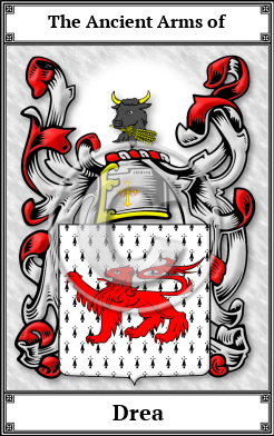 Drea Family Crest Download (JPG) Book Plated - 600 DPI