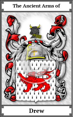 Drew Family Crest Download (JPG)  Book Plated - 150 DPI