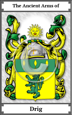 Drig Family Crest Download (JPG)  Book Plated - 150 DPI