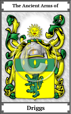 Driggs Family Crest Download (JPG)  Book Plated - 150 DPI