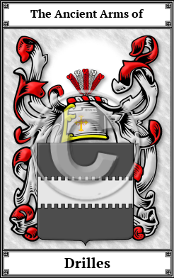 Drilles Family Crest Download (JPG) Book Plated - 600 DPI