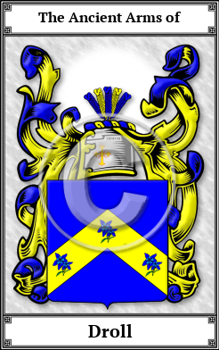 Droll Family Crest Download (JPG)  Book Plated - 150 DPI