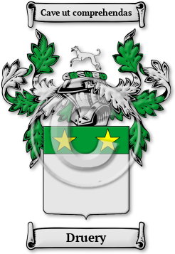 Druery Family Crest Download (jpg) Legacy Series - 150 DPI