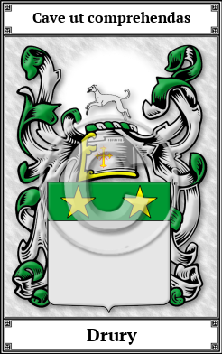 Drury Family Crest Download (JPG)  Book Plated - 150 DPI
