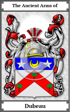 Dubeau Family Crest Download (JPG)  Book Plated - 150 DPI