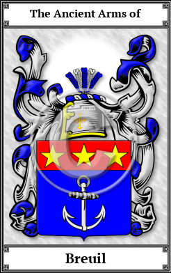 Breuil Family Crest Download (JPG)  Book Plated - 150 DPI